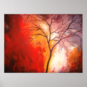 Abstracte Boom Canvas Schilderij Kunstprint Poster