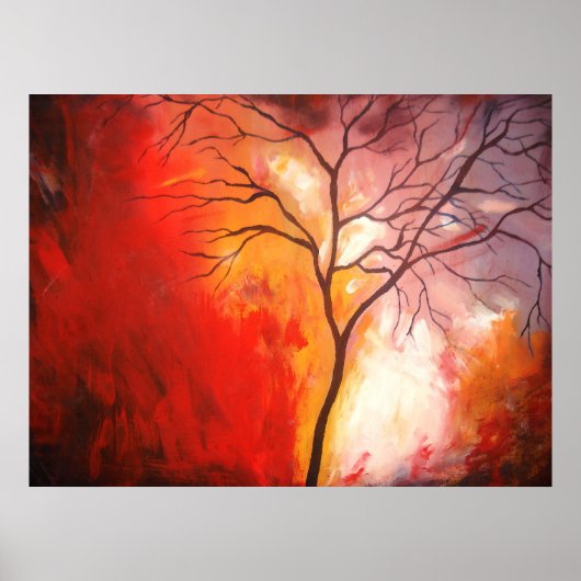 Abstracte Boom Canvas Schilderij Kunstprint Poster (Voorkant)