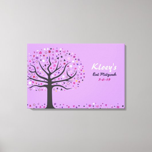 Abstracte Boom des Levens Bat Mitzvah Inschrijfbor Canvas Afdruk (Voorkant)