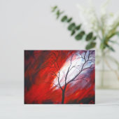 Abstracte boom en rode hemel briefkaart (Staand voorkant)