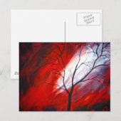 Abstracte boom en rode hemel briefkaart (Voorkant / Achterkant)