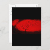 Abstracte boom en rode hemel Oorspronkelijke Abstr Briefkaart (Voorkant / Achterkant)
