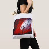 Abstracte boom en rode hemel tote bag (Dichtbij)