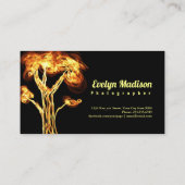 Abstracte boom in brand. Sjisidjd Visitekaartje (Achterkant)