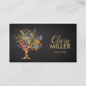 Abstracte boom - kleurrijke platter visitekaartje (Voorkant)