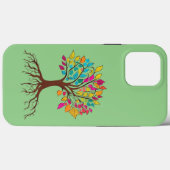 Abstracte boom met wortels en kleurrijke bladeren. Case-Mate iPhone case (Achterkant (horizontaal))