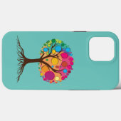 Abstracte boom met wortels en kleurrijke bladeren. Case-Mate iPhone case (Achterkant (horizontaal))