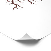 Abstracte boom met wortels en kleurrijke bladeren. foto afdruk (Hoek)