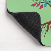 Abstracte boom met wortels en kleurrijke bladeren. muismat (Hoek)