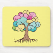 Abstracte boom met wortels en kleurrijke bladeren. muismat (Voorkant)