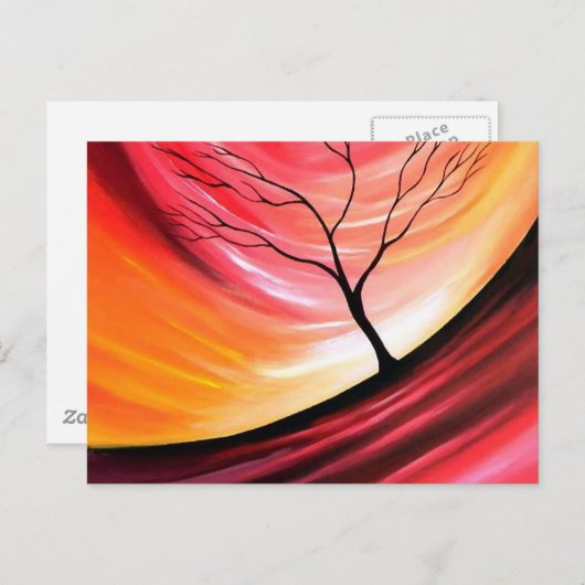 Abstracte boom - moderne kunst briefkaart (Voorkant / Achterkant)