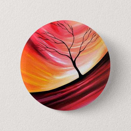 Abstracte boom - moderne kunst ronde button 5,7 cm (Voorkant)