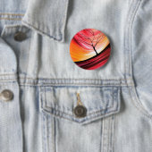 Abstracte boom - moderne kunst ronde button 5,7 cm (In situ)