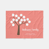 Abstracte Boom Moderne Script Familienaam Fleece Deken (Voorkant (Horizontaal))