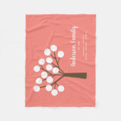 Abstracte Boom Moderne Script Familienaam Fleece Deken (Voorkant)
