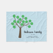 Abstracte Boom Moderne Script Familienaam Fleece Deken (Voorkant (Horizontaal))