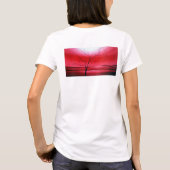 Abstracte Boom Rood Witte Legant Moderne Sjabloon T-shirt (Achterkant)
