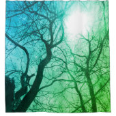 Abstracte boom Shower Curtain green blue Douchegordijn (Voorkant)