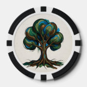 Abstracte boom speelse kunst poker chips (Voorkant)