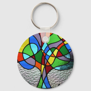 Abstracte boom van het Toetsenbord van het Leven Sleutelhanger
