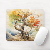 Abstracte boomkleuren muismat (Met muis)