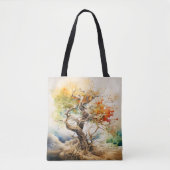 Abstracte boomkleuren tote bag (Voorkant)