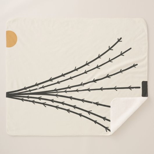 Abstracte boommaan sherpa deken (Voorkant (horizontaal))