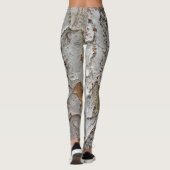Abstracte boomschors Natuur wit grijs patroon foto Leggings (Achterkant)