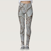 Abstracte boomschors Natuur wit grijs patroon foto Leggings (Voorkant)