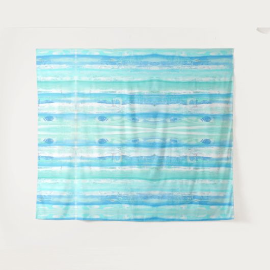 Abstracte boomstammen in pastelaqua en blauw wandkleed (Voorkant (horizontaal))