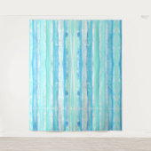 Abstracte boomstammen in pastelaqua en blauw wandkleed (Voorkant)