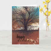 Abstracte boomstructuurinktschildering kaart (Gele Bloem)