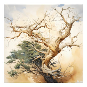 Abstracte boomsymboliek foto afdruk