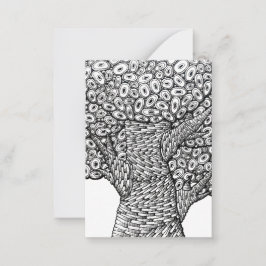 Abstracte Boomtekening Ovale Vormen Ontwerp Notitiekaartje