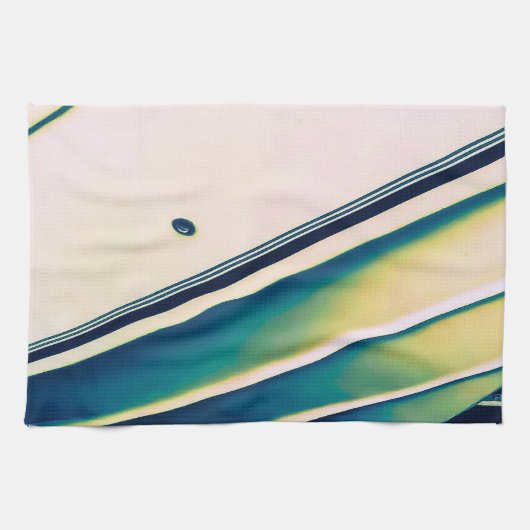 Abstracte boot in blauwe keukendoeken theedoek (Horizontaal)