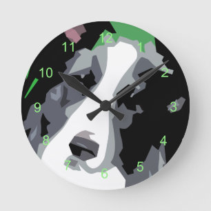 Abstracte Border Collie Voor Hondenliefhebber Rond Ronde Klok