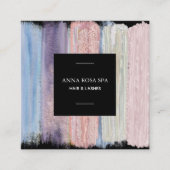 *~* Abstracte borstel Splash Stripe Gold Glitter Vierkante Visitekaartje (Voorkant)