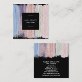 *~* Abstracte borstel Splash Stripe Gold Glitter Vierkante Visitekaartje (Voorkant / Achterkant)