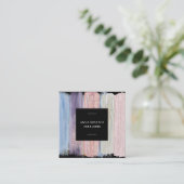 *~* Abstracte borstel Splash Stripe Gold Glitter Vierkante Visitekaartje (Staand voorkant)