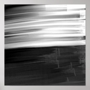 Abstracte borstels met zwarte witte waterverf poster