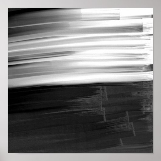 Abstracte borstels met zwarte witte waterverf poster (Voorkant)