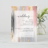 Abstracte borstelslag Blush Gouden houtskool Kaart (Staand voorkant)