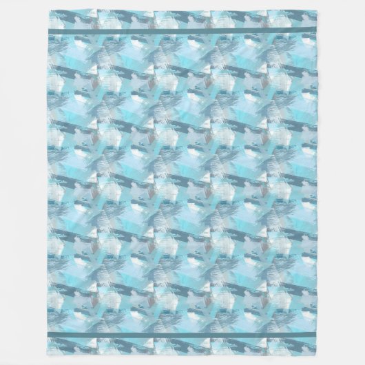 abstracte borstelslagen blauwgroen patroon. fleece deken (Voorkant)