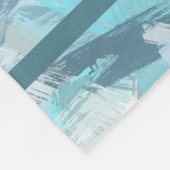 abstracte borstelslagen blauwgroen patroon. fleece deken (Hoek)