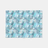 abstracte borstelslagen blauwgroen patroon. fleece deken (Voorkant (Horizontaal))