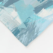 abstracte borstelslagen blauwgroen patroon. fleece deken (Hoek)
