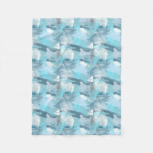 abstracte borstelslagen blauwgroen patroon. fleece deken