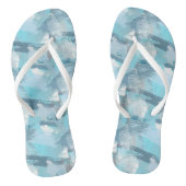abstracte borstelslagen blauwgroen patroon. teenslippers