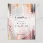 Abstracte borstelstreken Blush Gouden Houtskool Informatiekaartje (Voorkant)