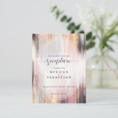 Abstracte borstelstreken Blush Gouden Houtskool Informatiekaartje (Staand voorkant)